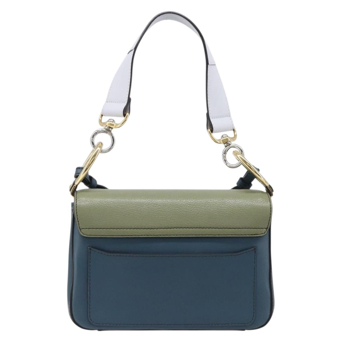 Chloe Shoulder Bag Leather 2way Navy Gold Auth 203685M
