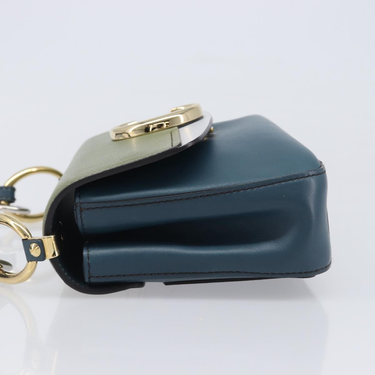 Chloe Shoulder Bag Leather 2way Navy Gold Auth 203685M