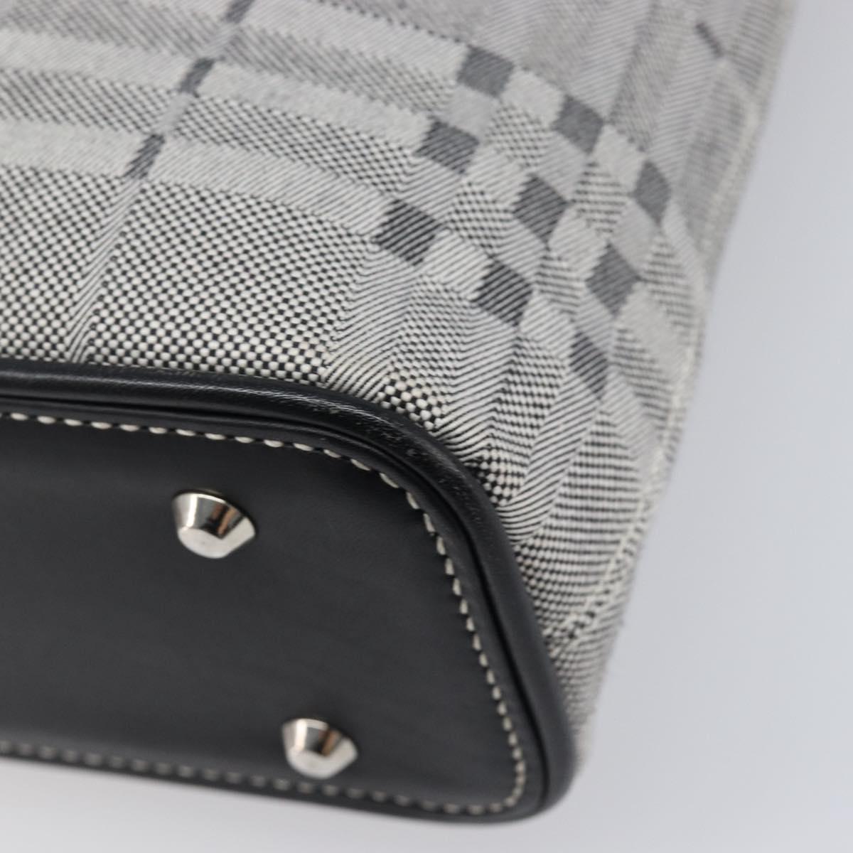 BURBERRY Shoulder Bag Canvas Gray Silver Auth 203686A