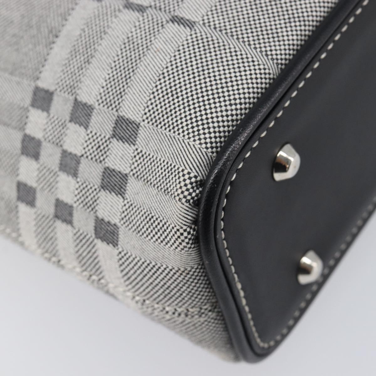 BURBERRY Shoulder Bag Canvas Gray Silver Auth 203686A