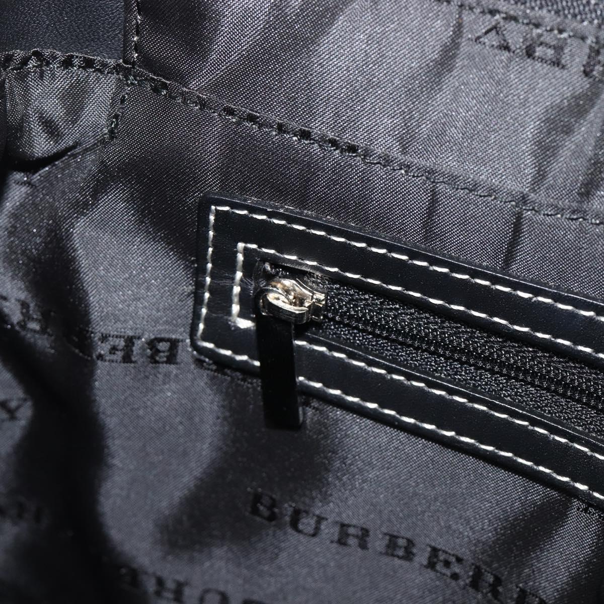 BURBERRY Shoulder Bag Canvas Gray Silver Auth 203686A