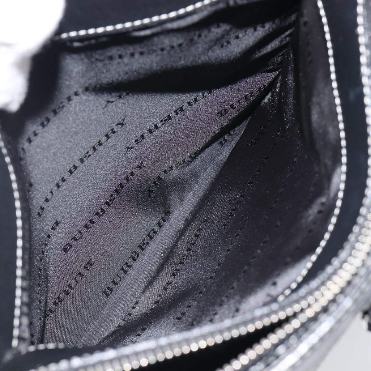 BURBERRY Shoulder Bag Canvas Gray Silver Auth 203686A
