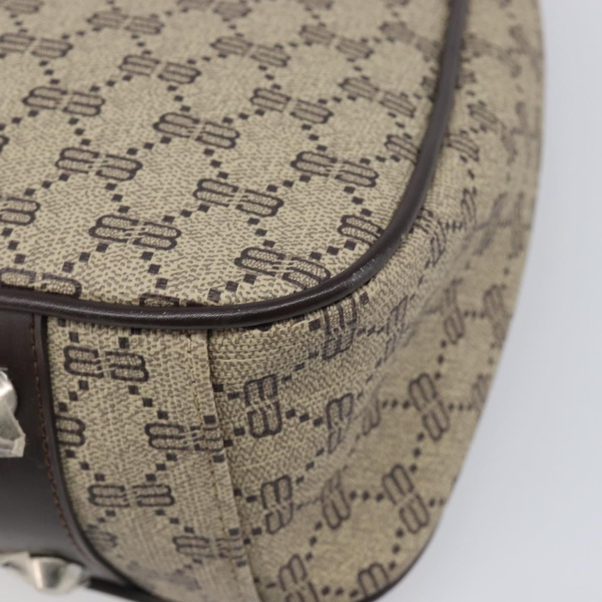 BALENCIAGA Shoulder Bag PVC Canvas Beige Silver Auth 203687A