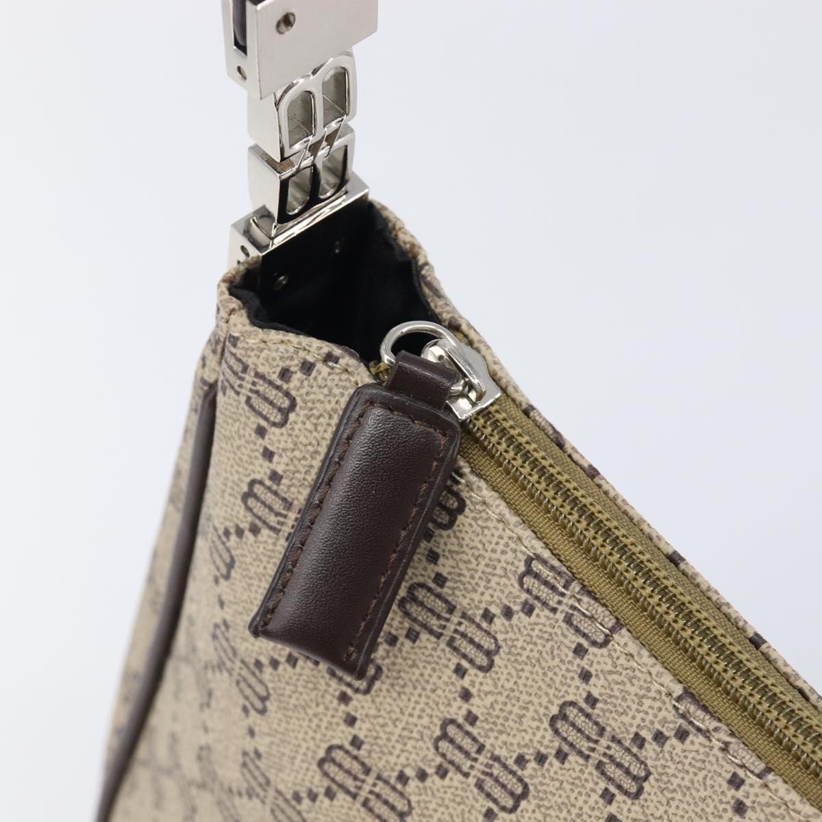 BALENCIAGA Shoulder Bag PVC Canvas Beige Silver Auth 203687A