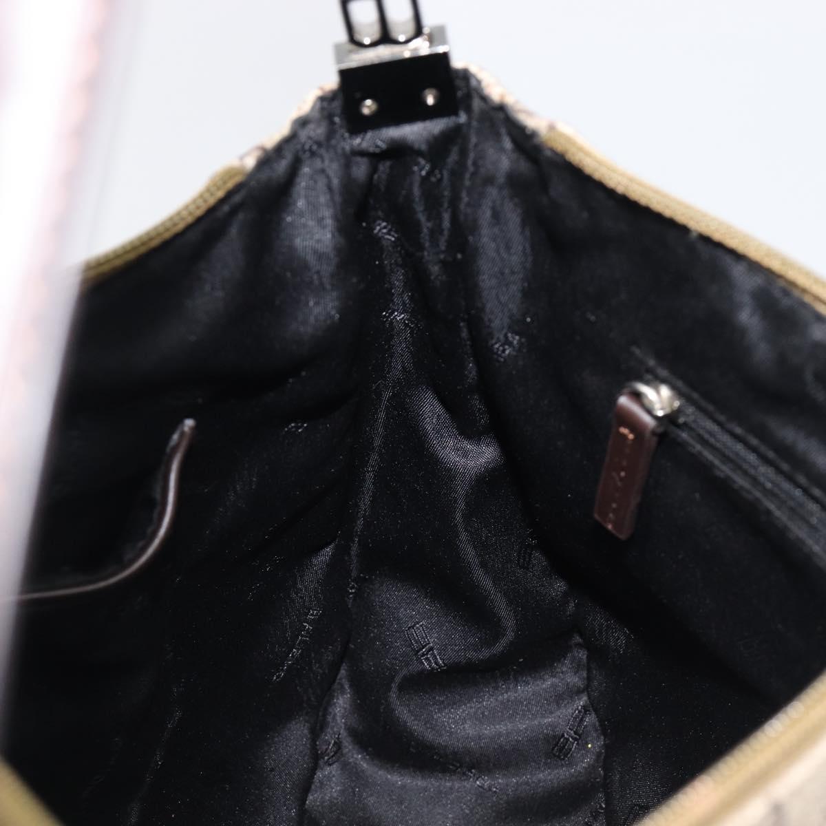 BALENCIAGA Shoulder Bag PVC Canvas Beige Silver Auth 203687A