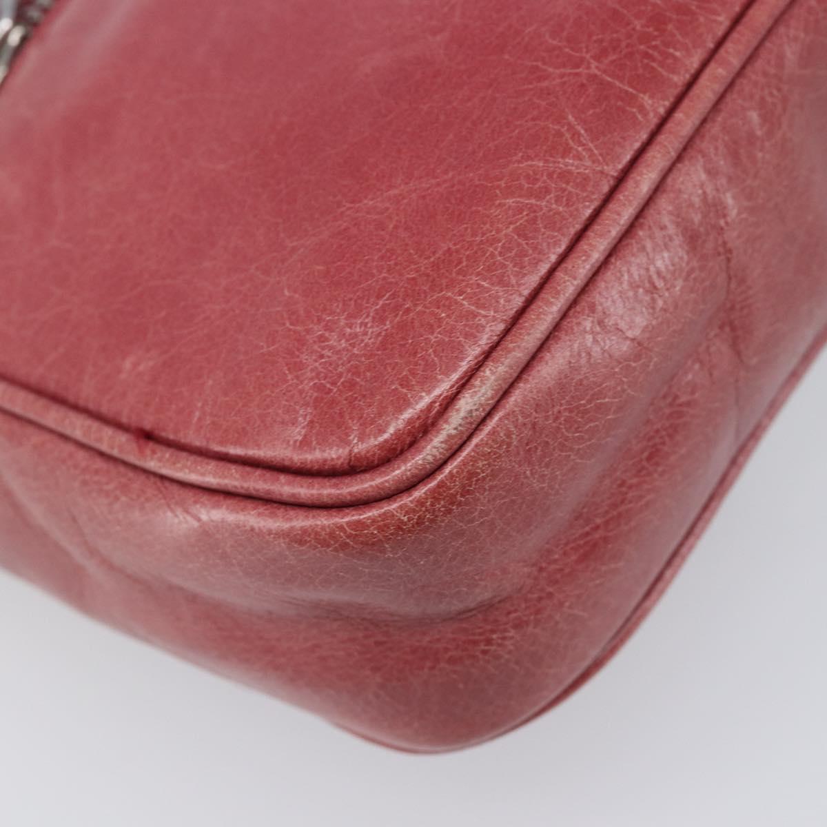 Miu Miu Shoulder Bag Vitellolux Pink Silver Auth 203688A