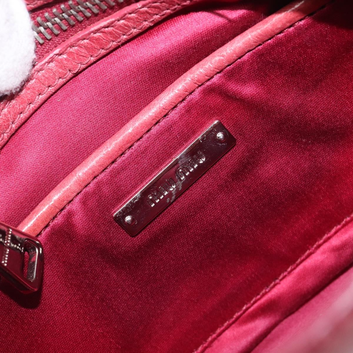 Miu Miu Shoulder Bag Vitellolux Pink Silver Auth 203688A