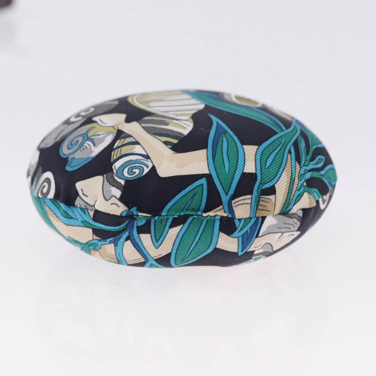 HERMES Petit Ash Bag Charm Silk Blue Auth 203689M