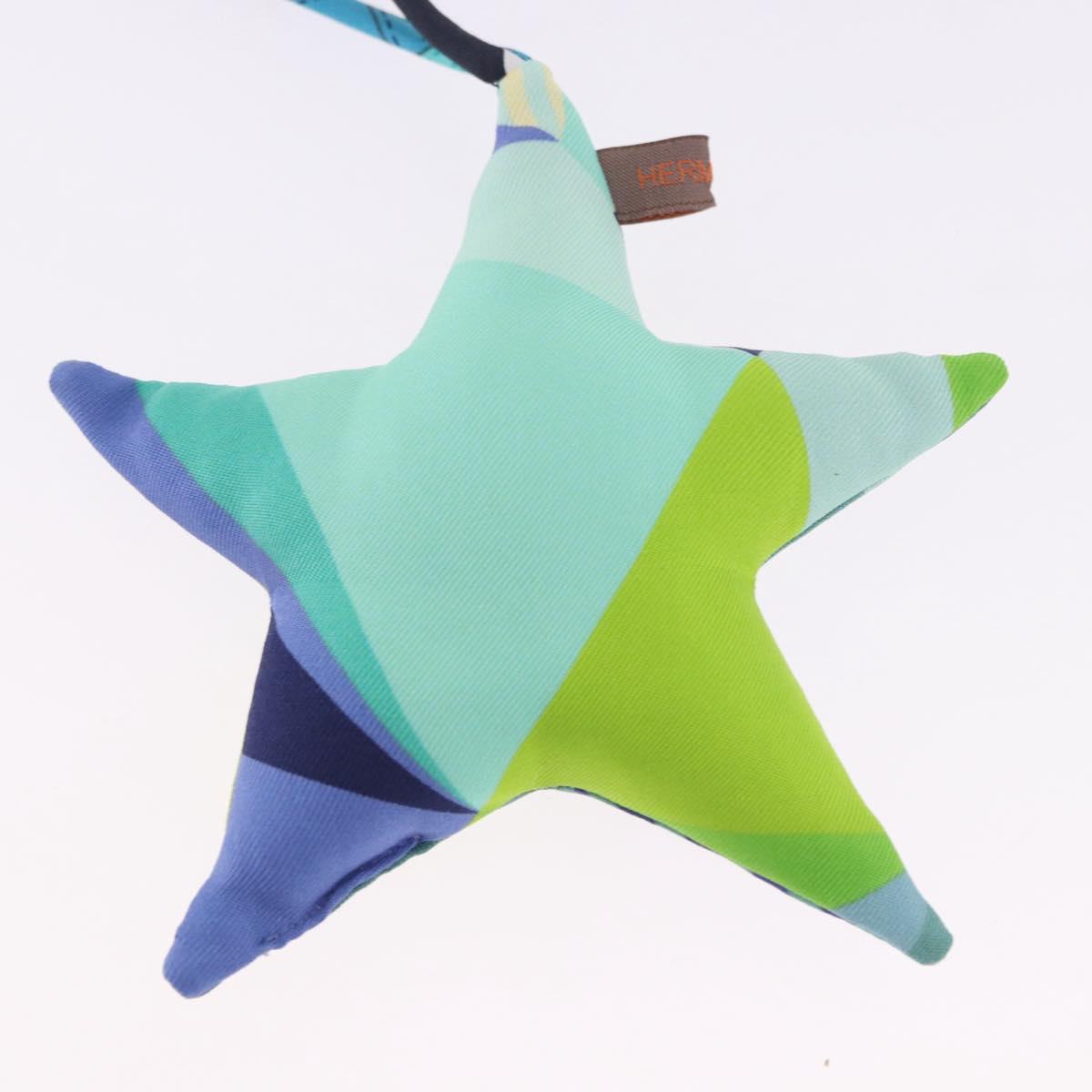 HERMES Petit Ash Bag Charm Silk Green Auth 203690M