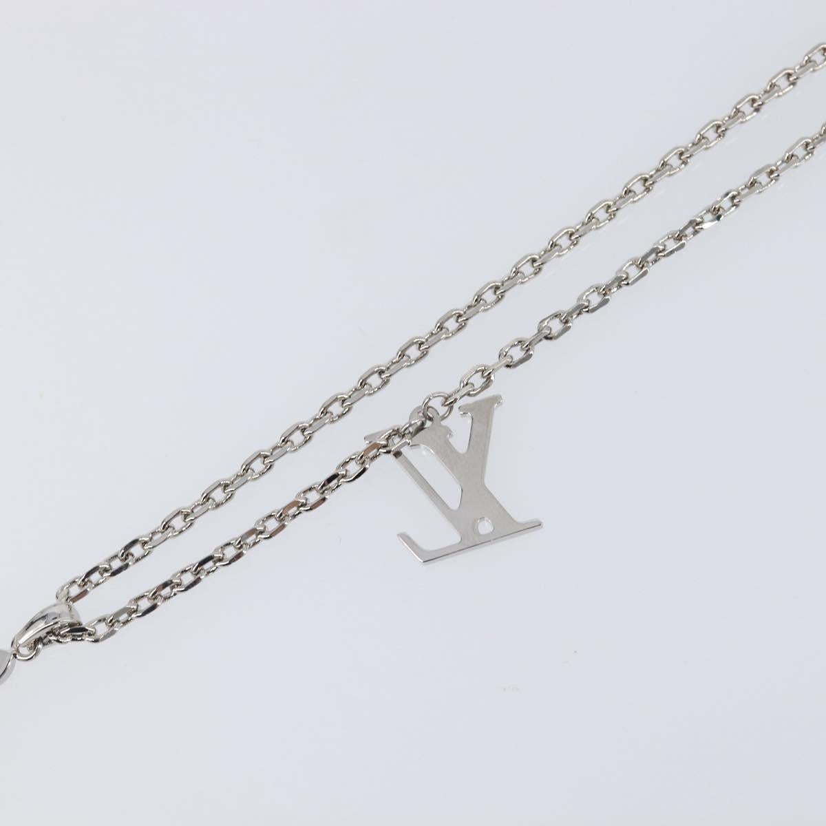 LOUIS VUITTON LV Plane Necklace Metal Silver Tone MP3157 LV Auth 203697V