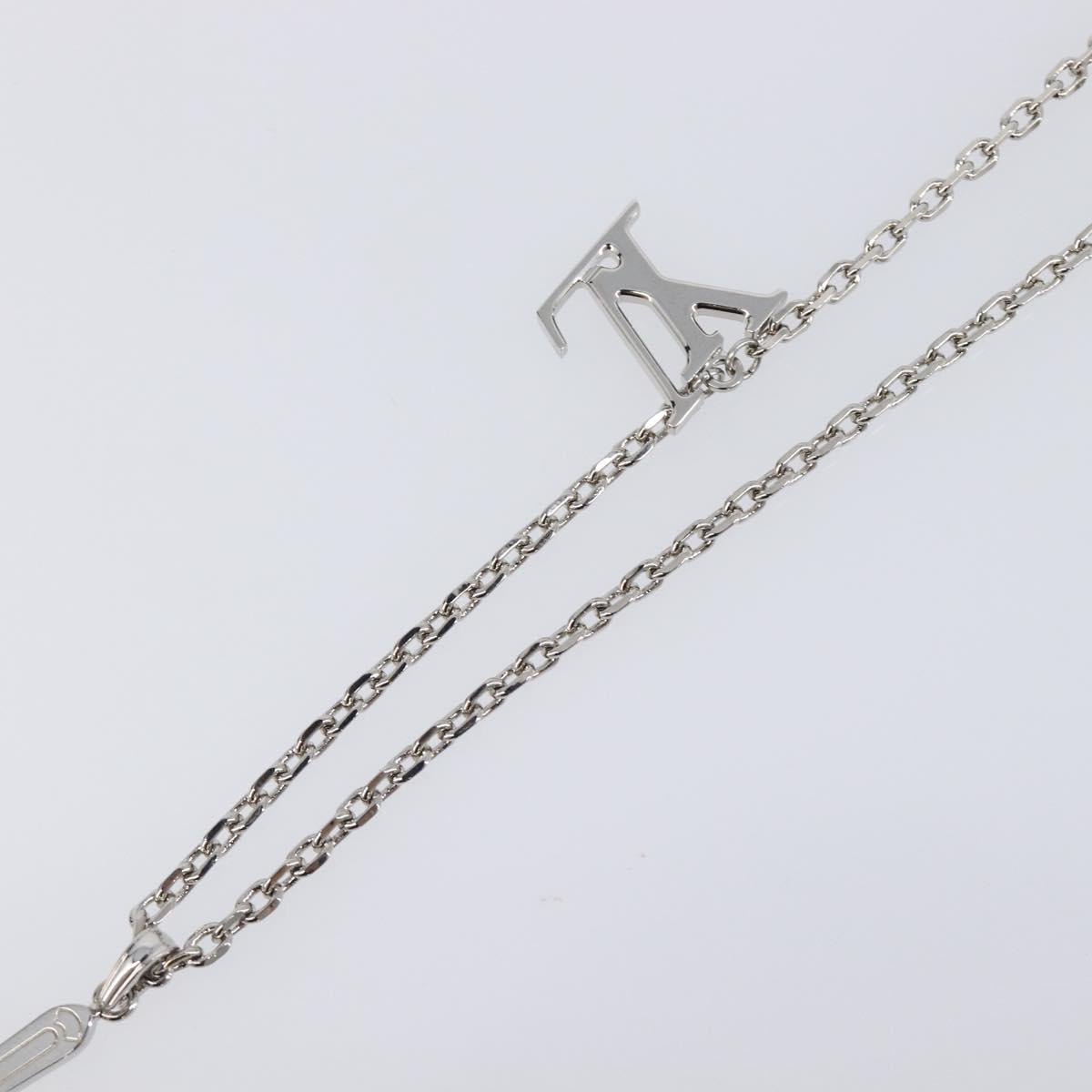 LOUIS VUITTON LV Plane Necklace Metal Silver Tone MP3157 LV Auth 203697V