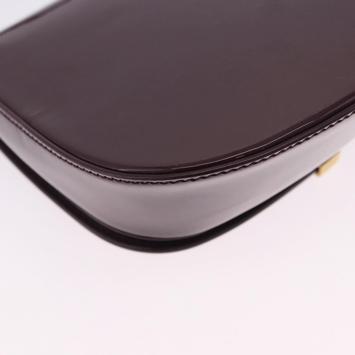 SAINT LAURENT Voltaire Shoulder Bag Patent Leather Bordeaux Gold Auth 203703SAV