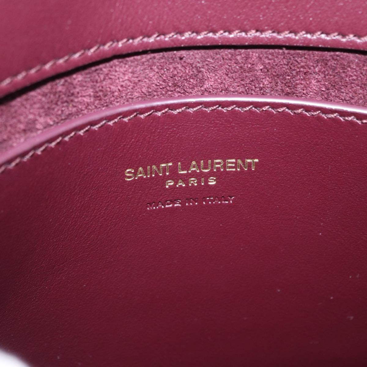 SAINT LAURENT Voltaire Shoulder Bag Patent Leather Bordeaux Gold Auth 203703SAV