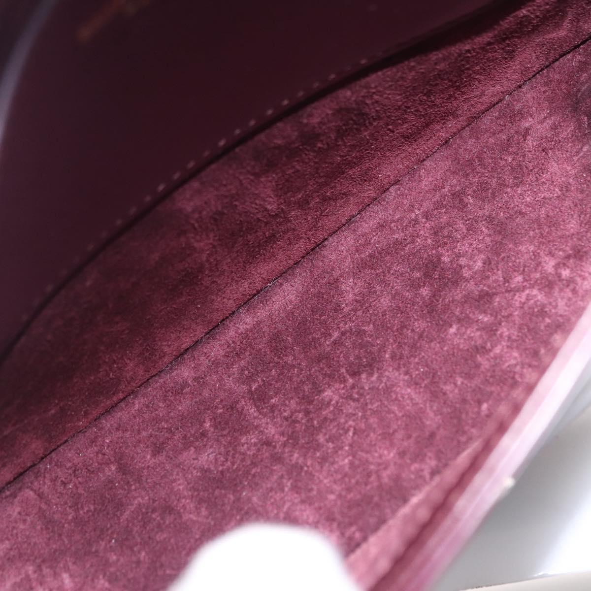 SAINT LAURENT Voltaire Shoulder Bag Patent Leather Bordeaux Gold Auth 203703SAV