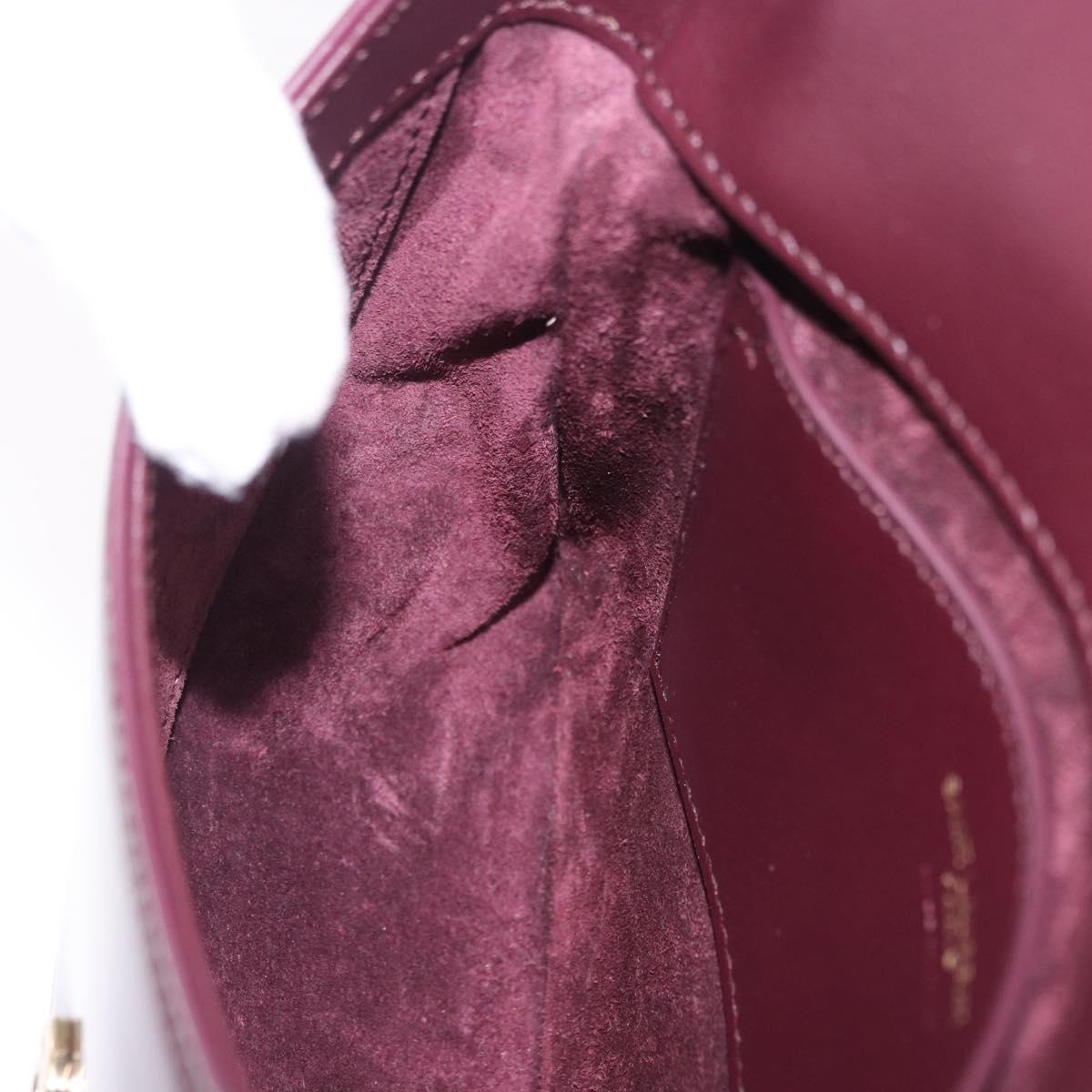SAINT LAURENT Voltaire Shoulder Bag Patent Leather Bordeaux Gold Auth 203703SAV
