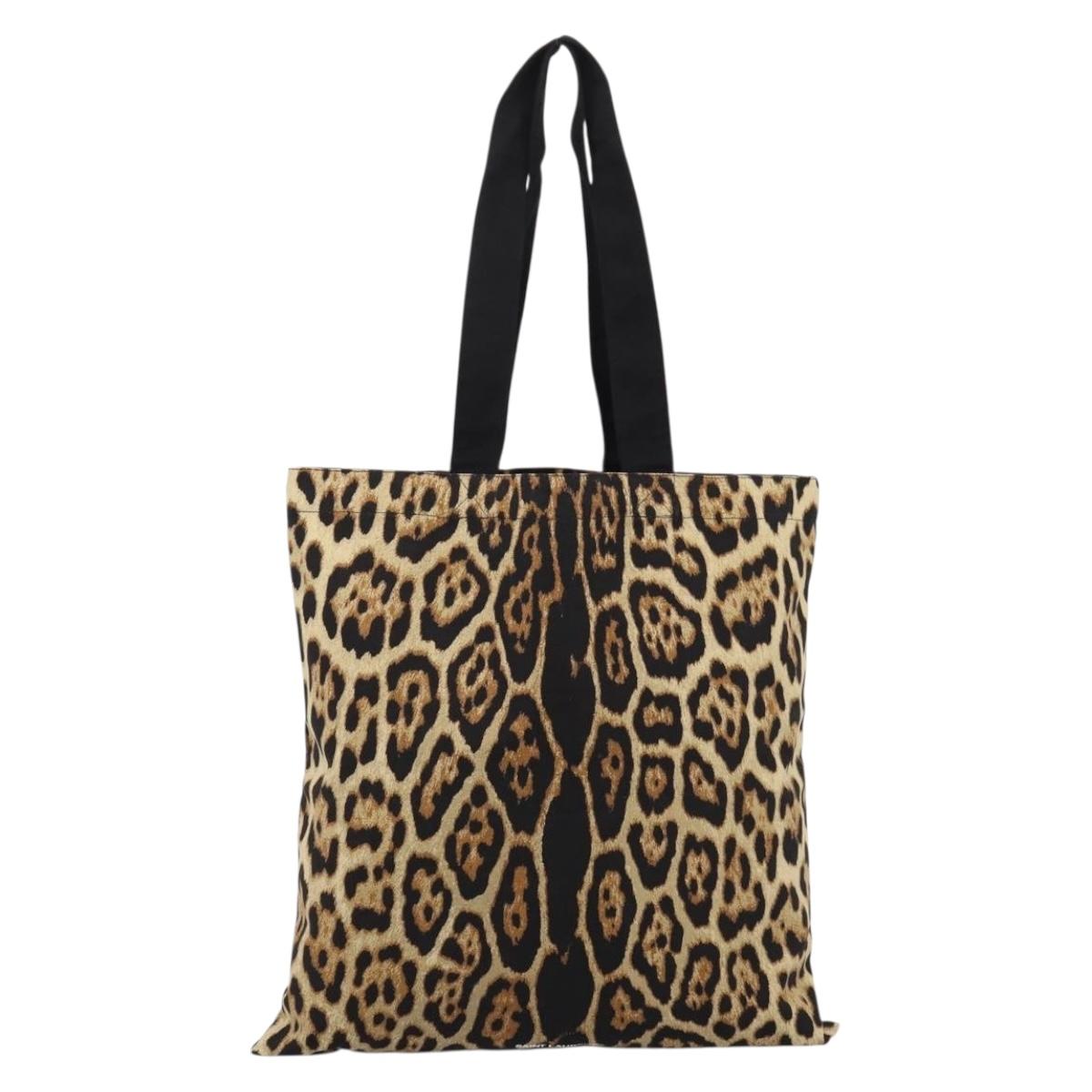 SAINT LAURENT Tote Bag Canvas Beige Auth 203704A