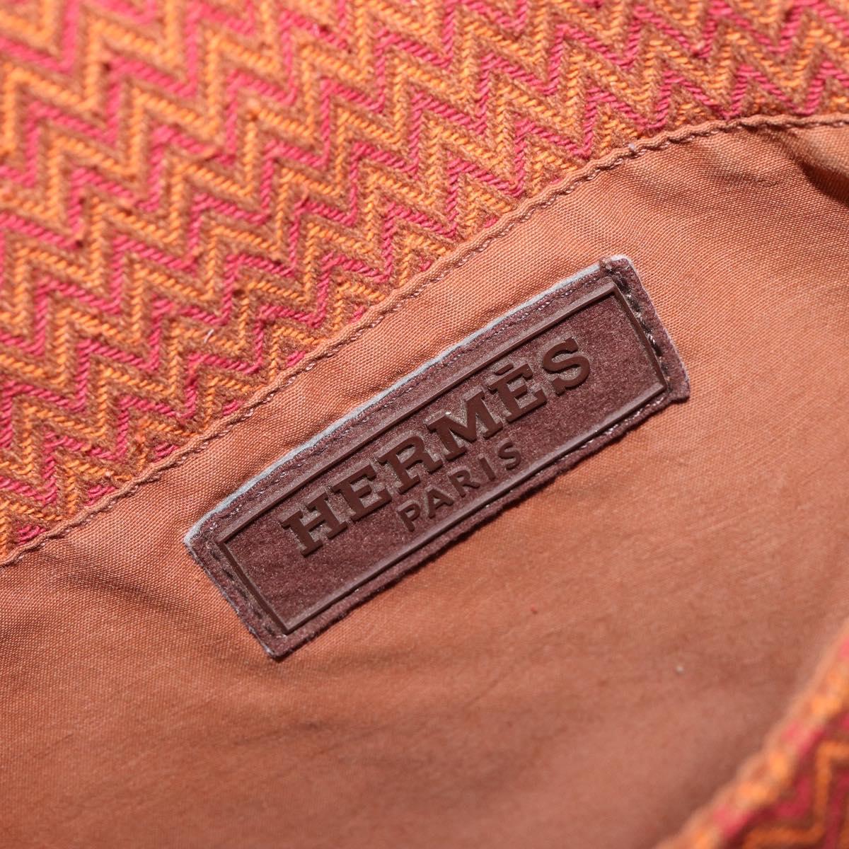 HERMES Sac Depansage Shoulder Bag Jacquard Orange Auth 203706A