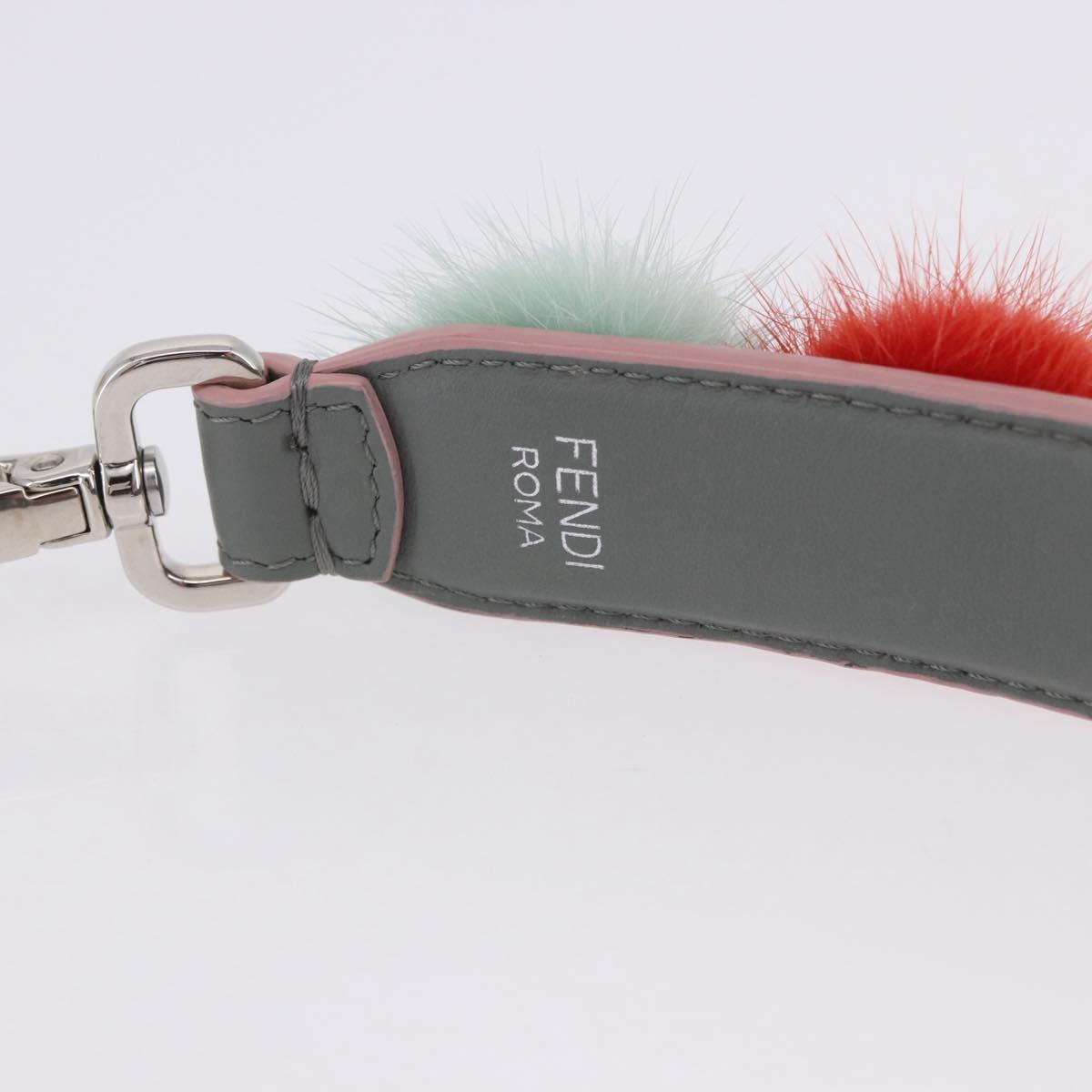 FENDI Strap Leather Multicolor Silver Auth 203712M