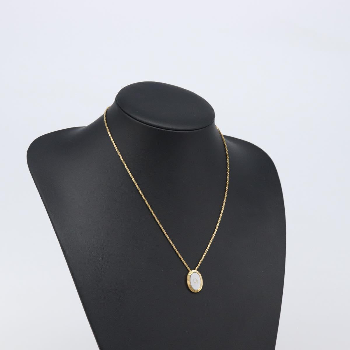 Christian Dior Necklace Metal Gold Tone Auth 203713