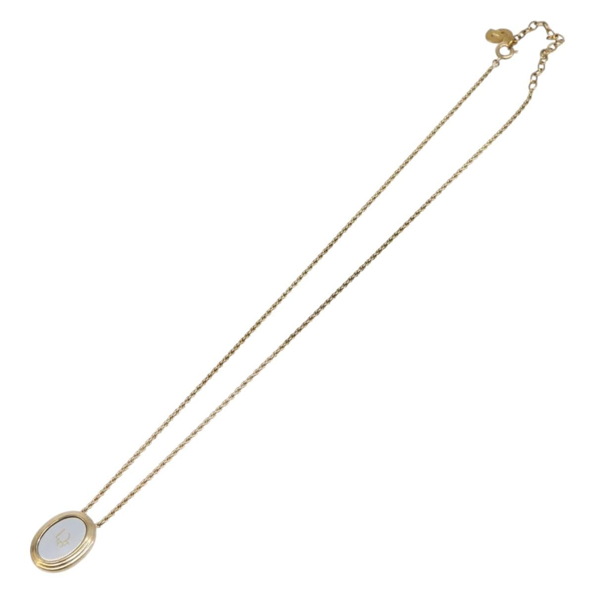 Christian Dior Necklace Metal Gold Tone Auth 203713