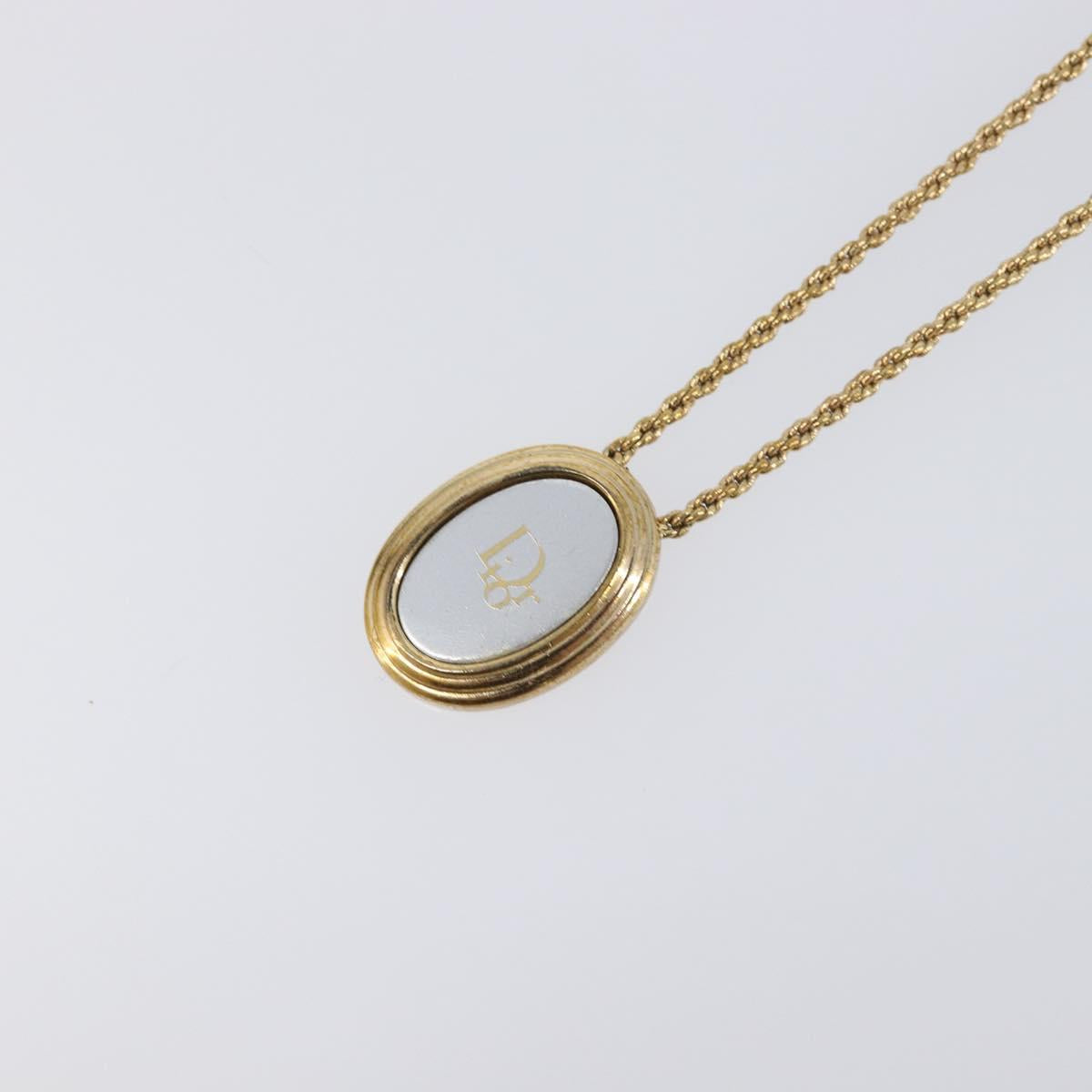 Christian Dior Necklace Metal Gold Tone Auth 203713