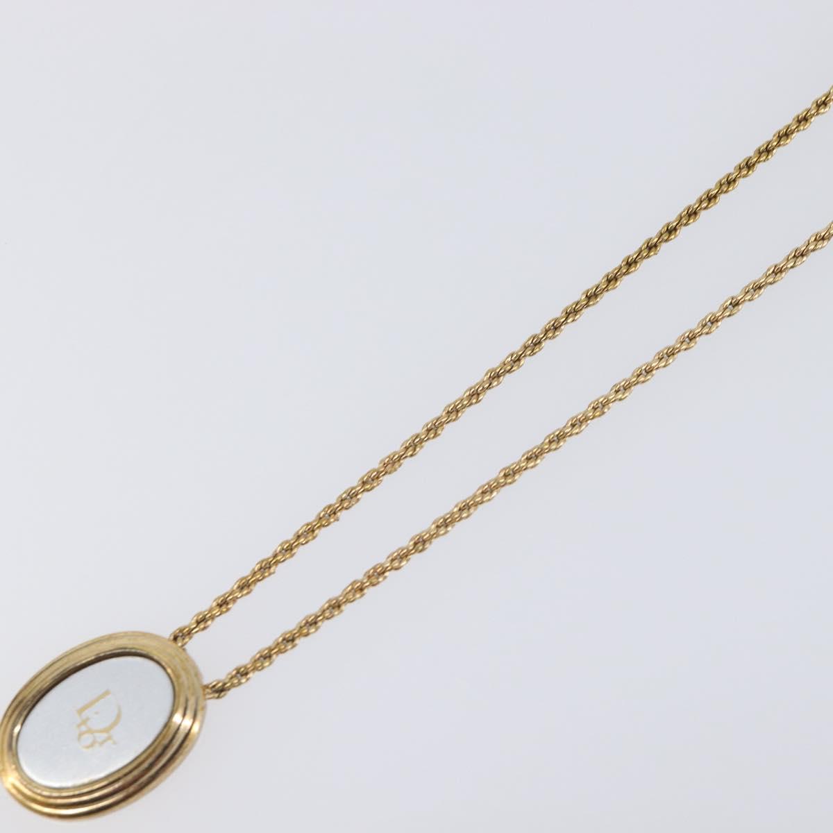 Christian Dior Necklace Metal Gold Tone Auth 203713