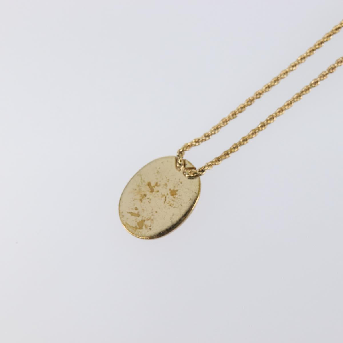 Christian Dior Necklace Metal Gold Tone Auth 203713