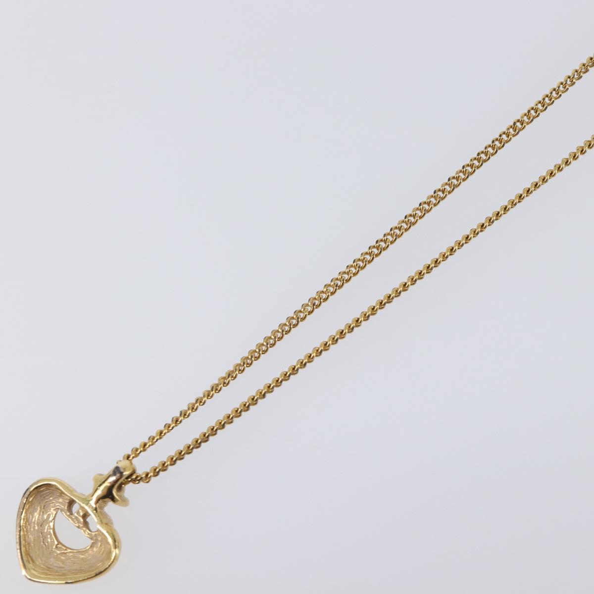 Christian Dior Necklace Metal Gold Tone Auth 203714