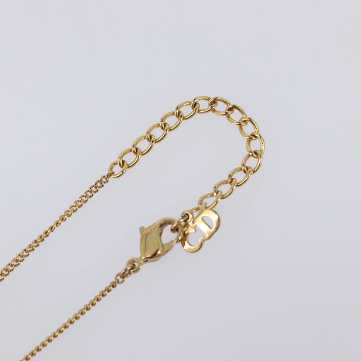 Christian Dior Necklace Metal Gold Tone Auth 203714