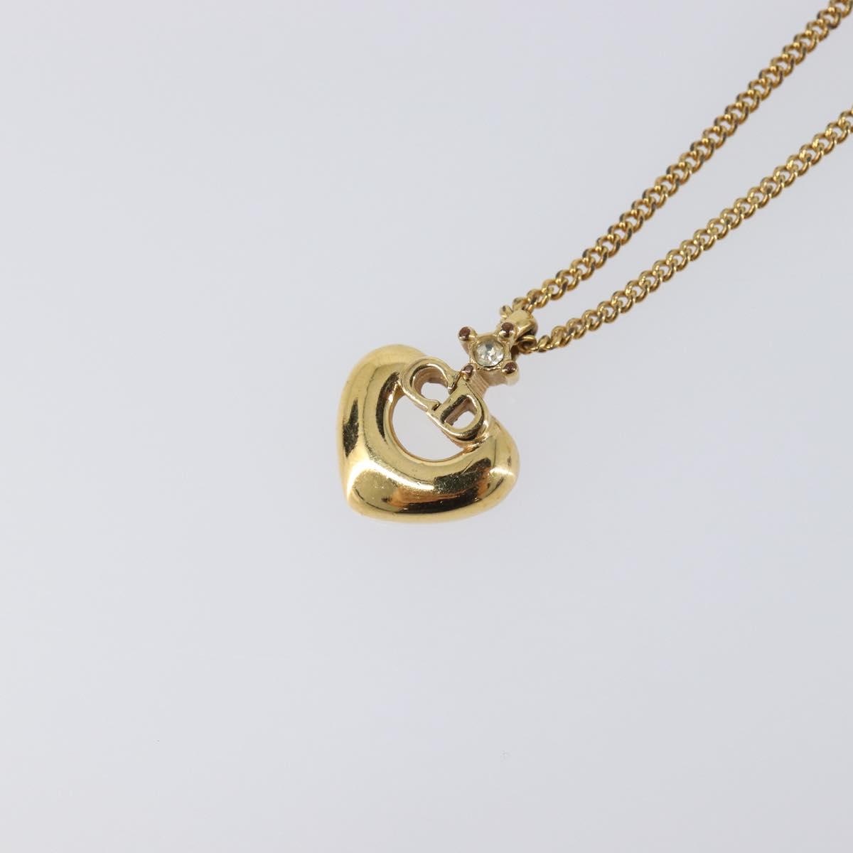 Christian Dior Necklace Metal Gold Tone Auth 203714