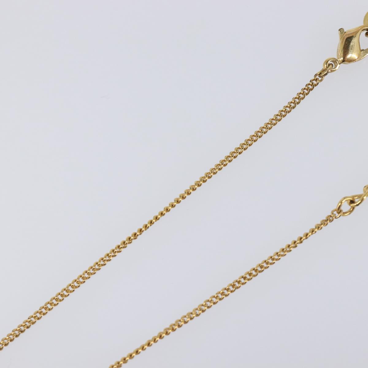 Christian Dior Necklace Metal Gold Tone Auth 203714