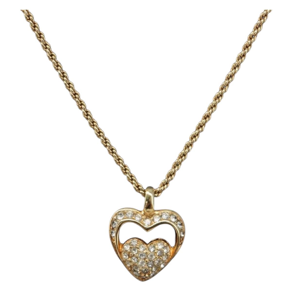 Christian Dior Necklace Metal Gold Tone Auth 203715