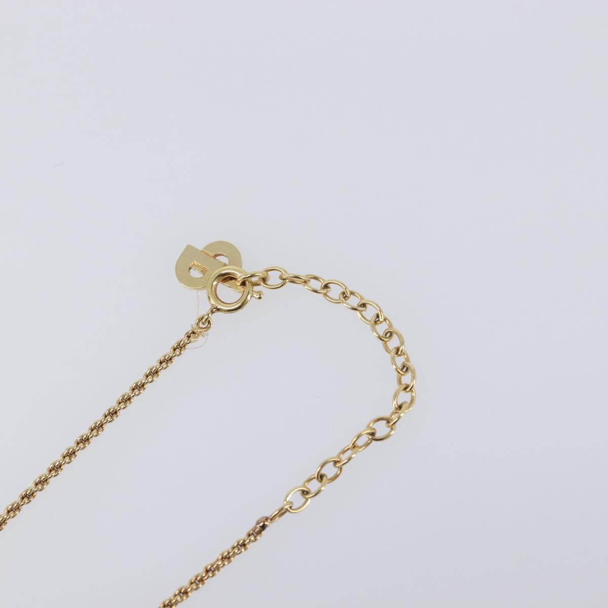 Christian Dior Necklace Metal Gold Tone Auth 203715