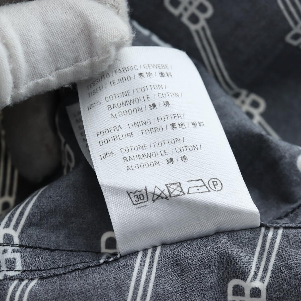 BALENCIAGA Short Sleeve Shirt Cotton 39 Black Auth 203728M