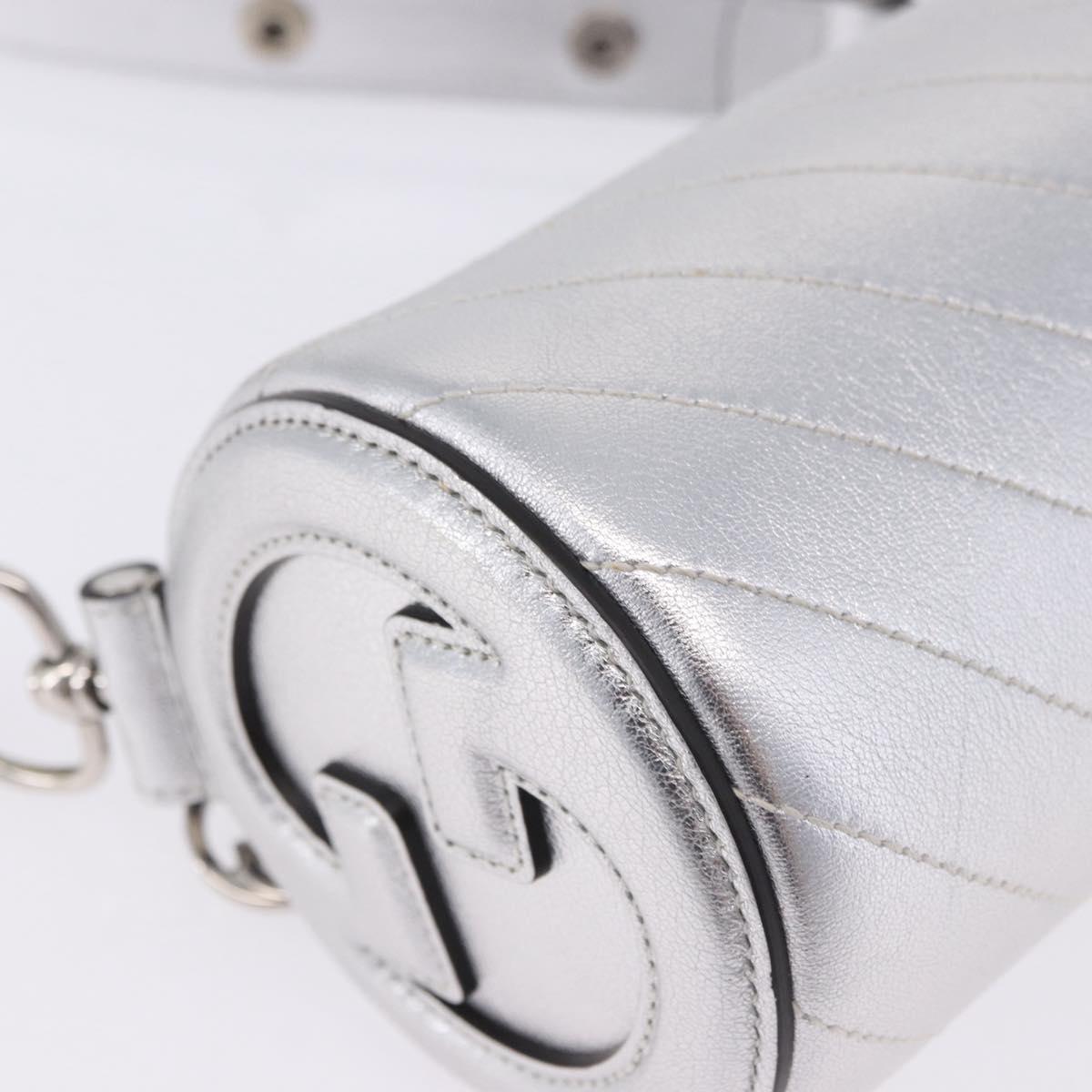 GUCCI Blondy Shoulder Bag Leather Silver 760170 Auth 203732M