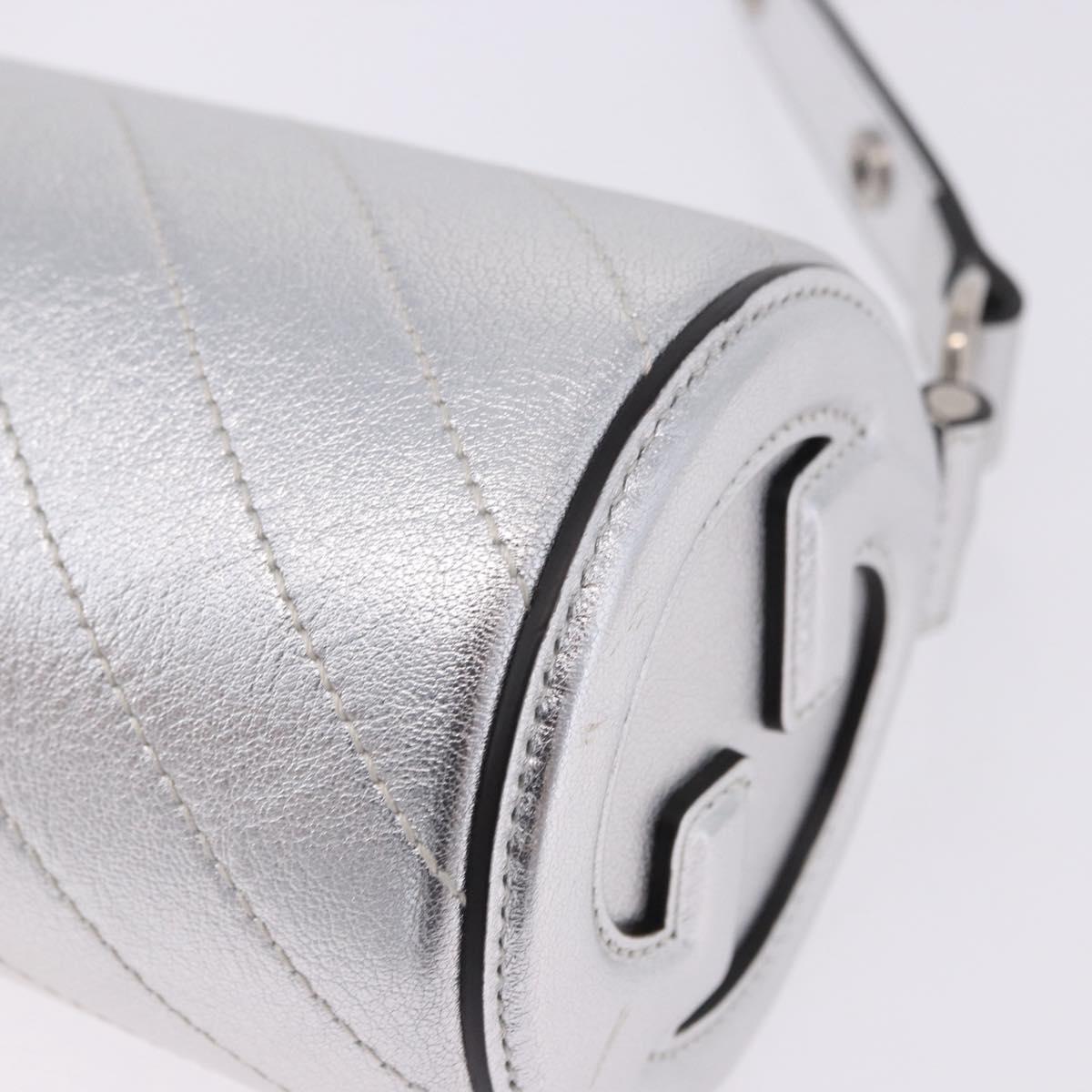 GUCCI Blondy Shoulder Bag Leather Silver 760170 Auth 203732M
