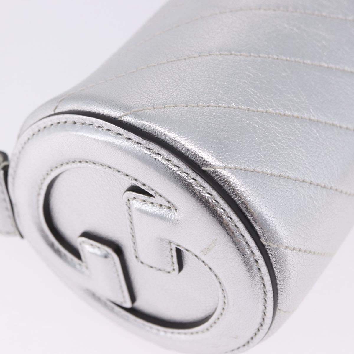 GUCCI Blondy Shoulder Bag Leather Silver 760170 Auth 203732M