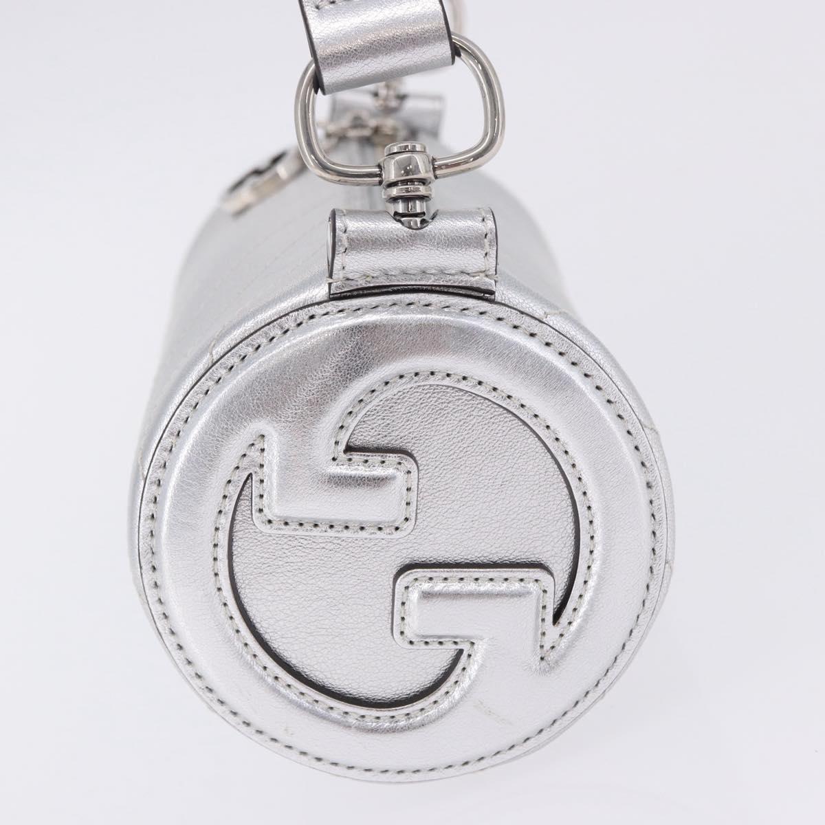 GUCCI Blondy Shoulder Bag Leather Silver 760170 Auth 203732M