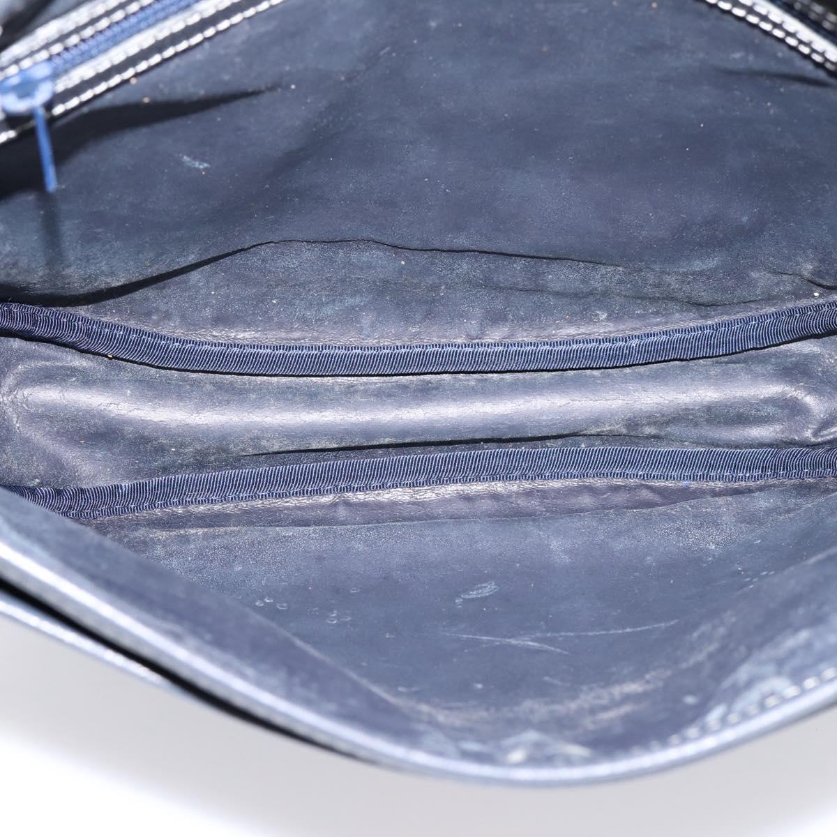 LOEWE Shoulder Bag Leather Gray Gold Auth 203734