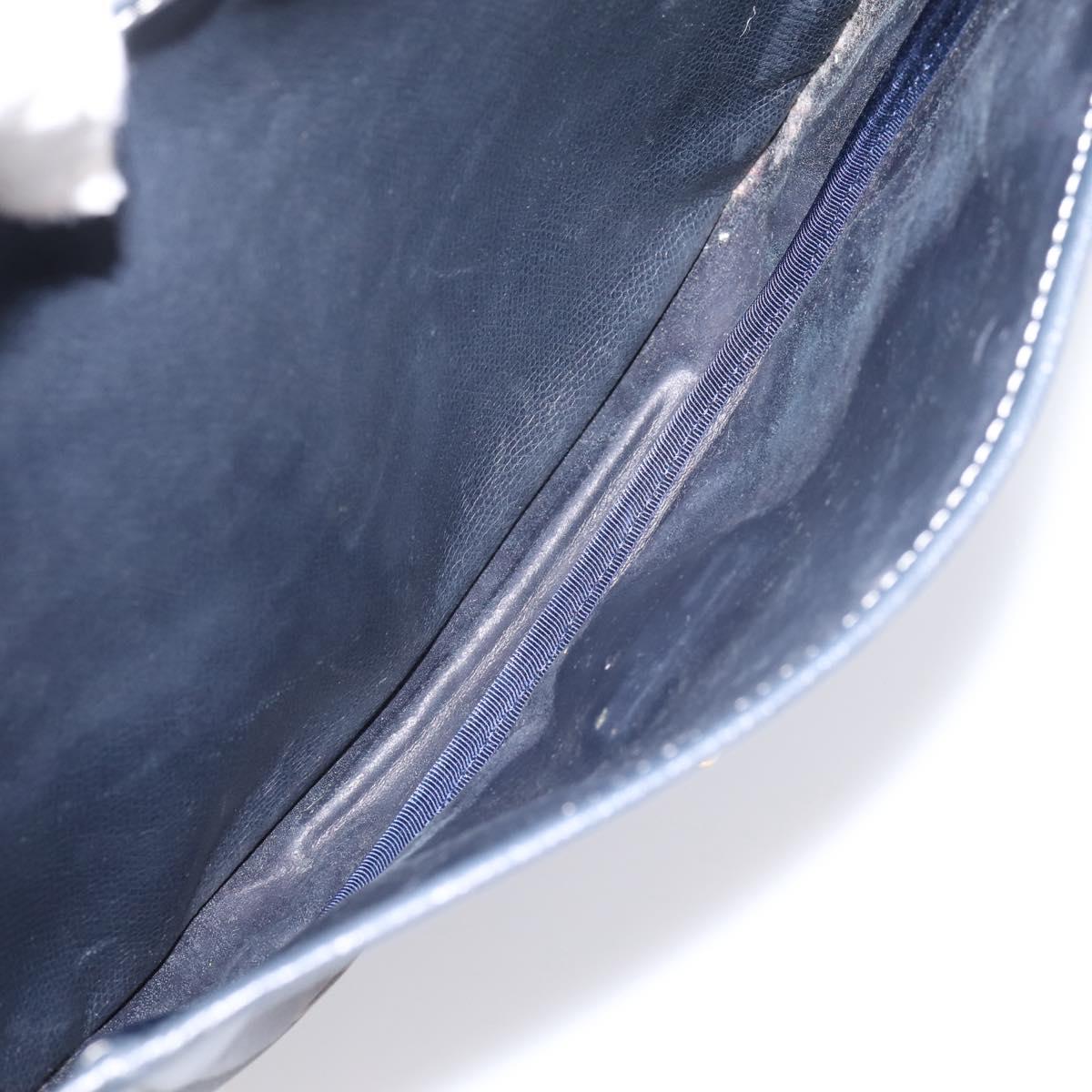 LOEWE Shoulder Bag Leather Gray Gold Auth 203734