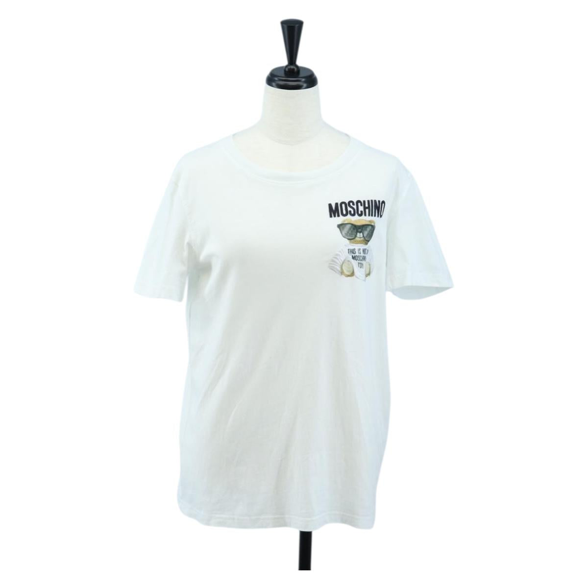 MOSCHINO Short Sleeved T Shirt Cotton White Auth 203736M