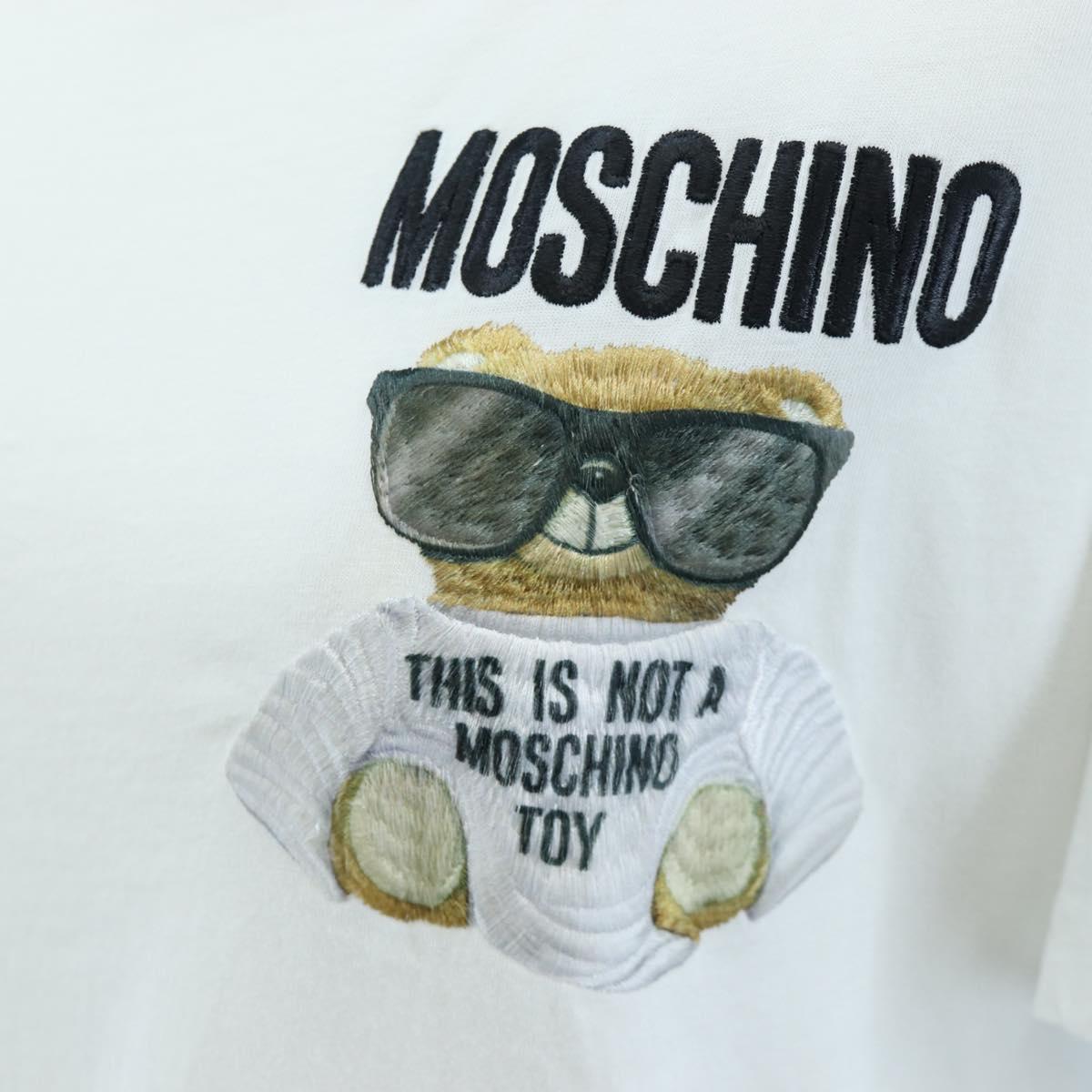 MOSCHINO Short Sleeved T Shirt Cotton White Auth 203736M