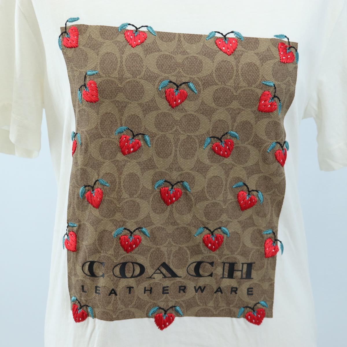 Coach Signature Short-sleeved T-shirt Cotton XS White Auth 203737M