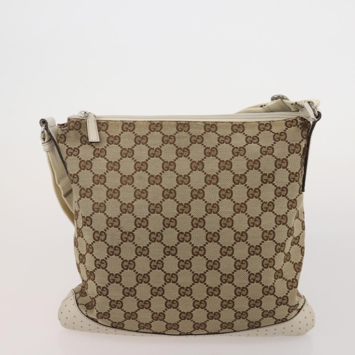 GUCCI GG Canvas Hand Bag Leather 3 Set Beige Black Ivory Auth 203741