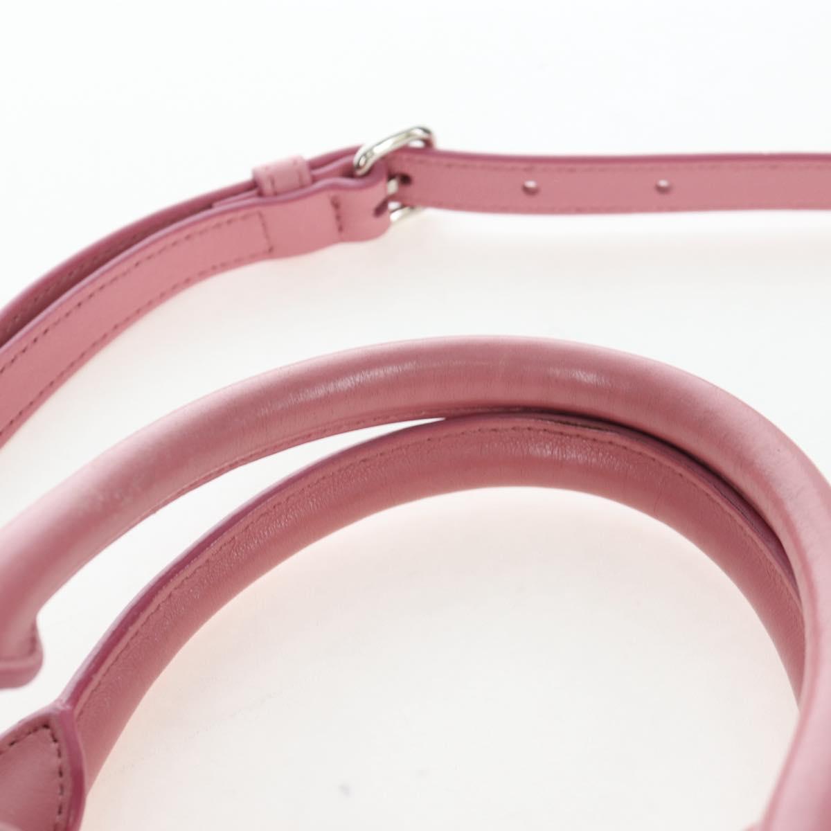 Miu Miu Matelasse Hand Bag Leather 2way Pink Silver Auth 203770V