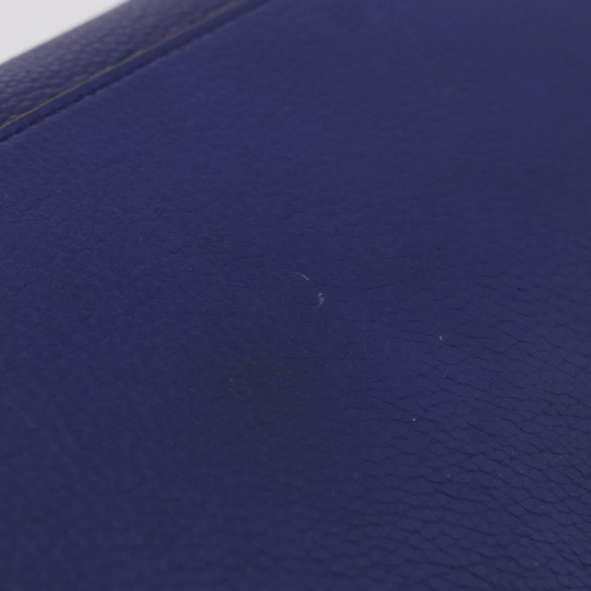 CELINE Trapeze Hand Bag Suede Leather 2way Blue Gold Auth 203775A