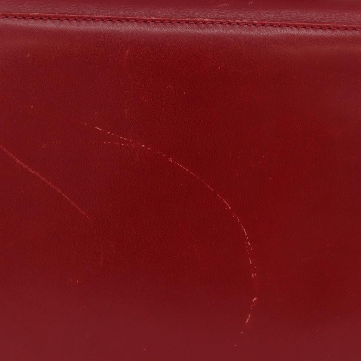 Salvatore Ferragamo Gancini Hand Bag Leather 2way Red Gold Auth 203776