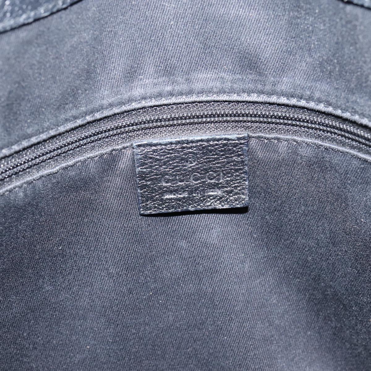 GUCCI GG Canvas Hand Bag Black Silver 113017 Auth 203778