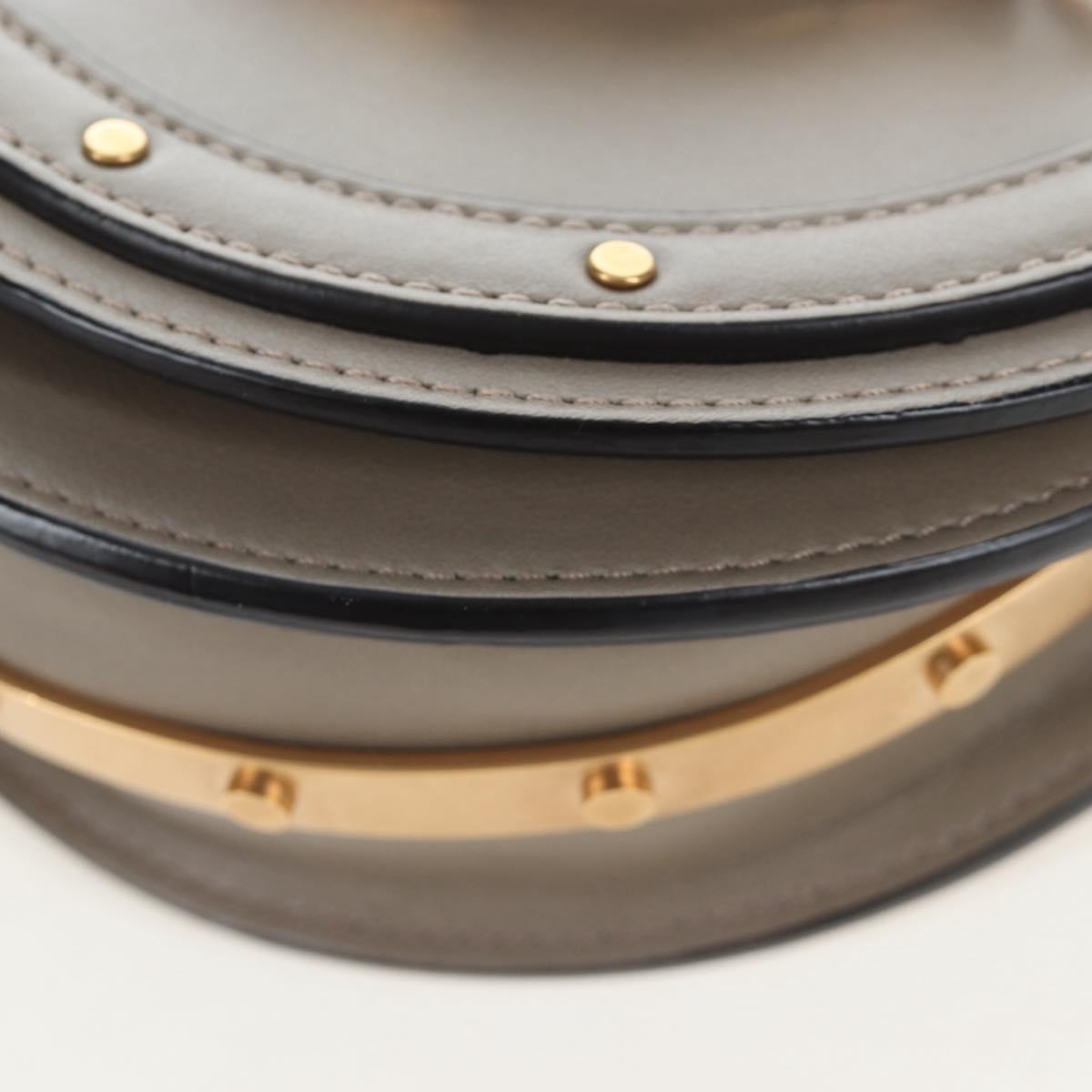 Chloe Nile Minaudiere Hand Bag Leather 2way Beige Gold Auth 203780V