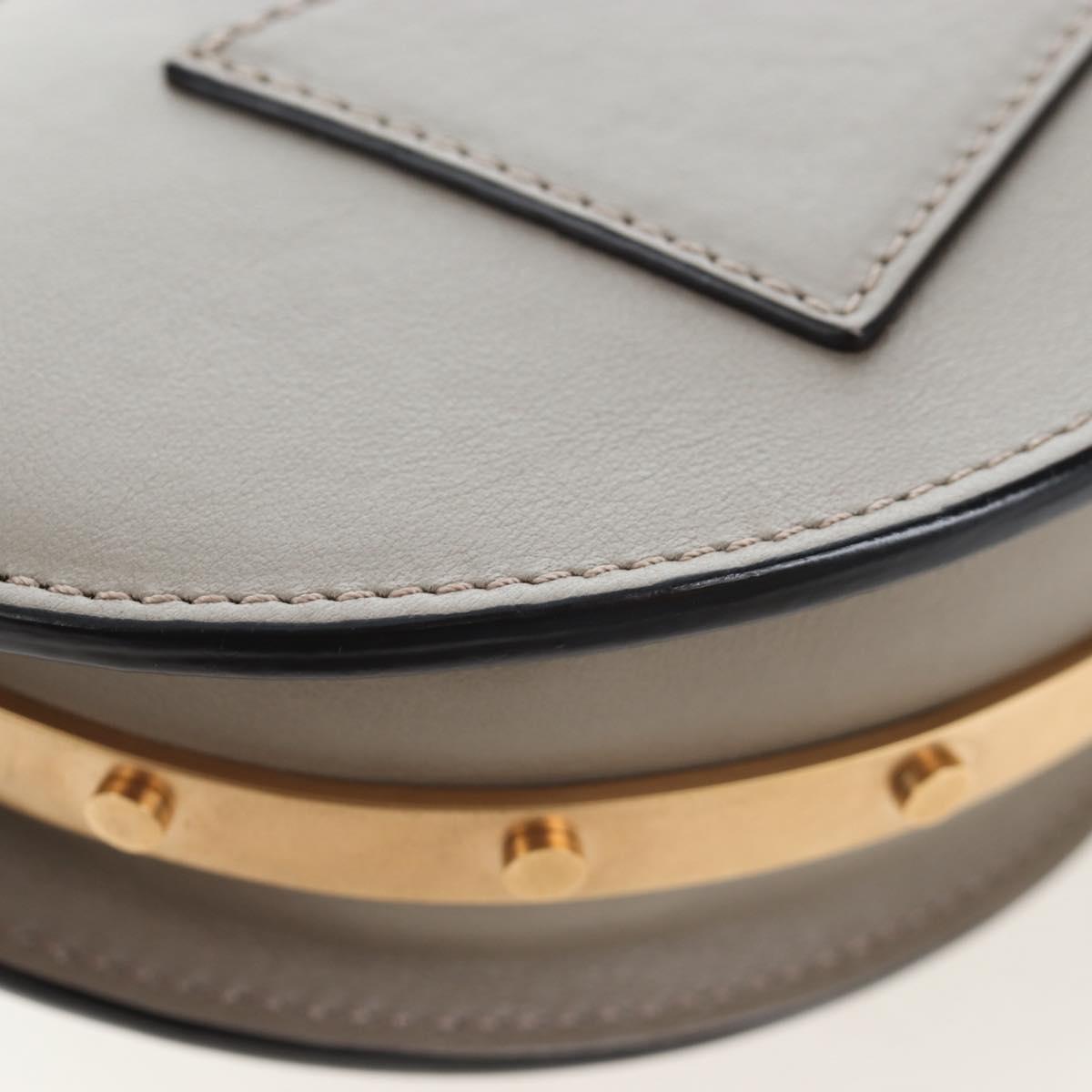 Chloe Nile Minaudiere Hand Bag Leather 2way Beige Gold Auth 203780V
